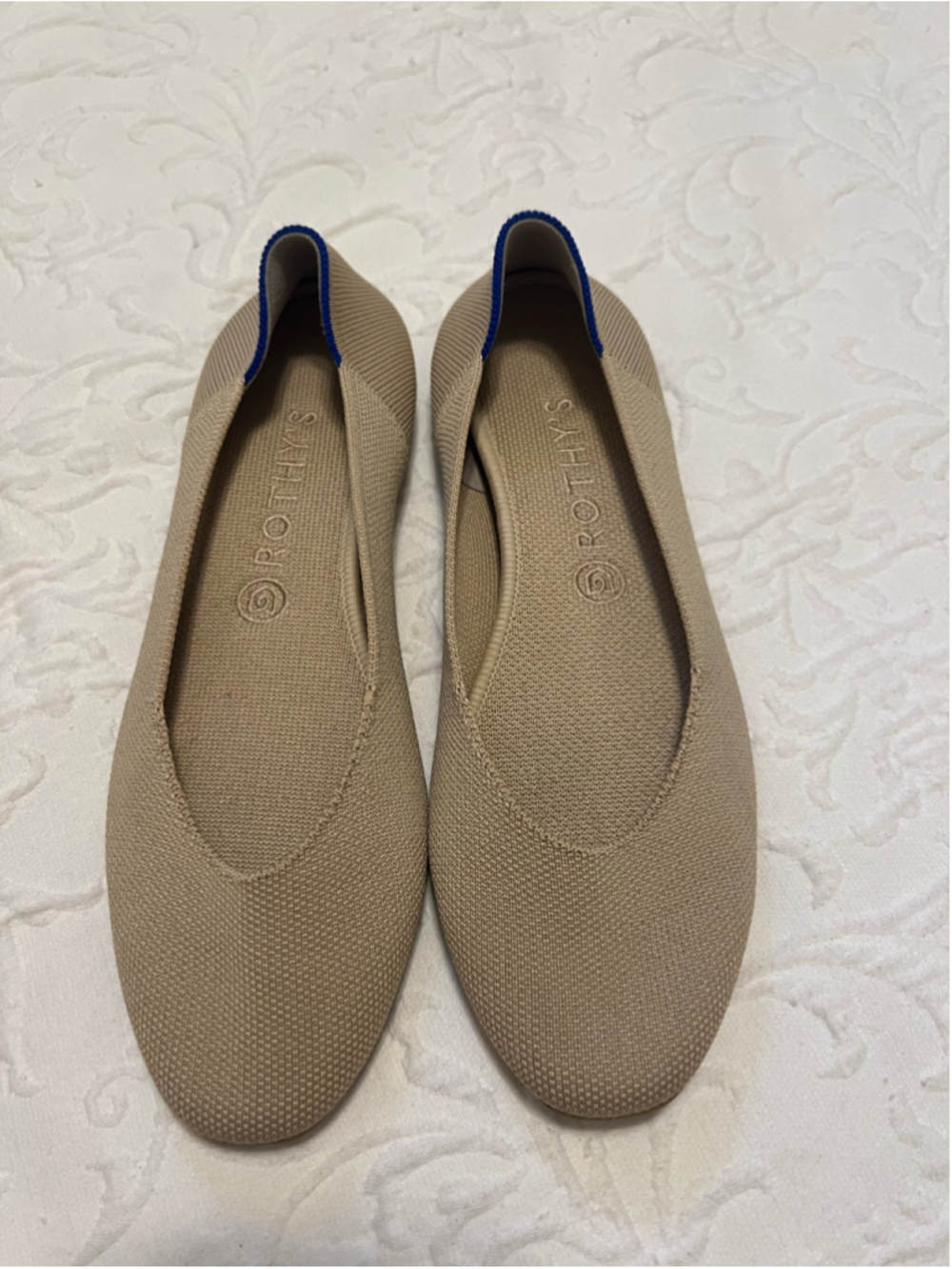 Women's Rothy's Pointed Toe Flats Size 10 Beige